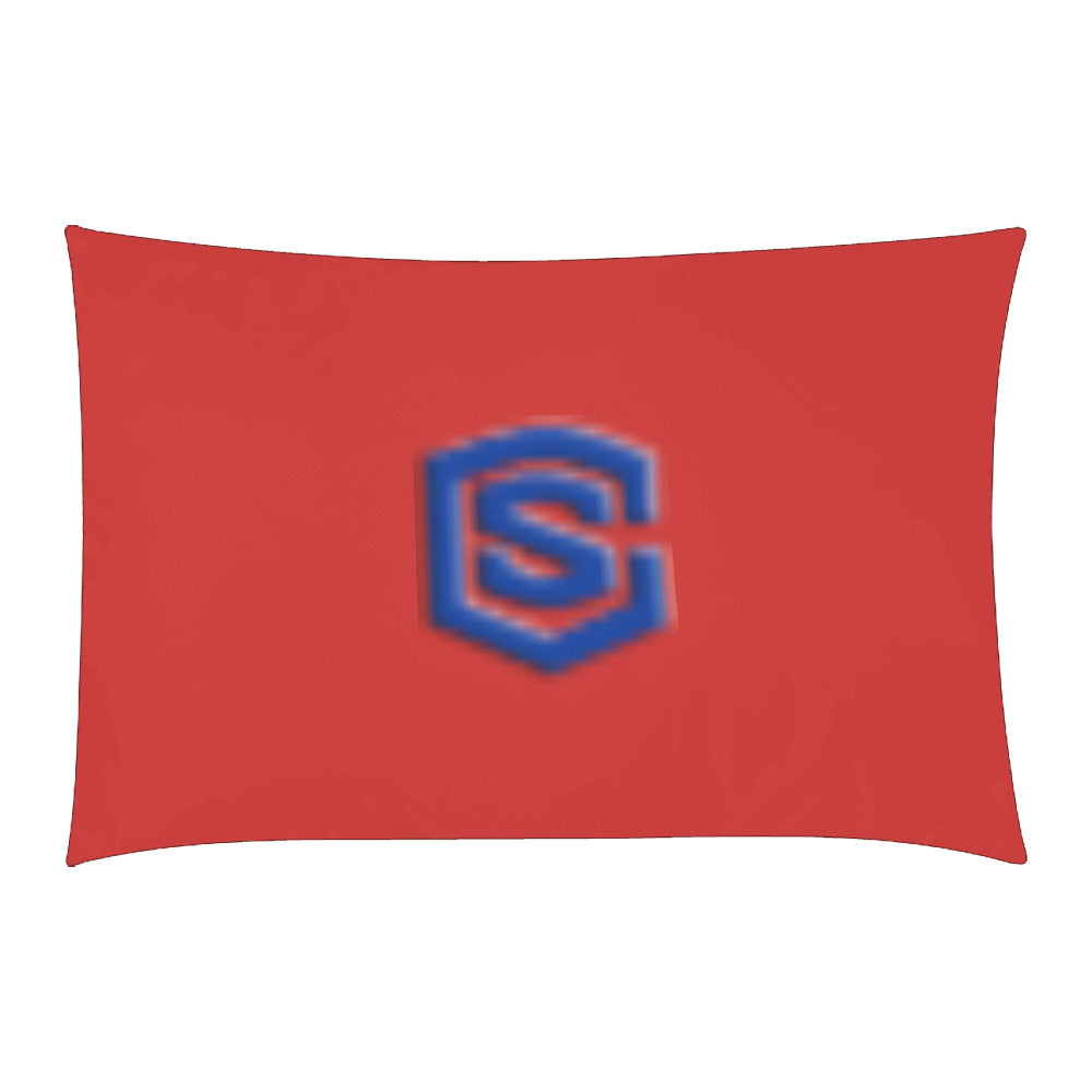 Red Duvet Cover Blue Logo 3-Piece Bedding Set (1 Duvet Cover 86"x70"; 2 Pillowcases 20"x30")(One Side)