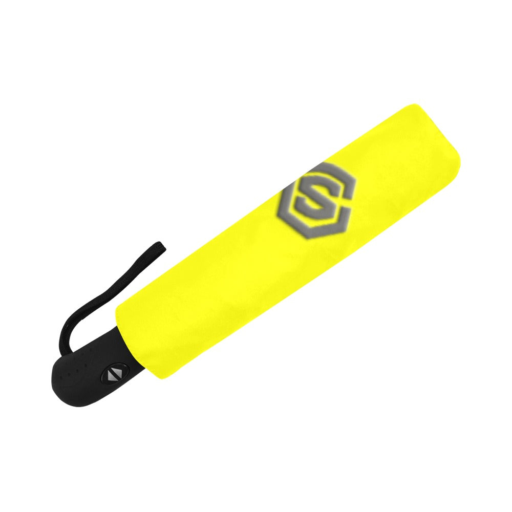 Yellow Anti-UV Automatic Umbrella With Grey Logo Anti-UV Automatic Umbrella(Outside Printing)(Model U09)