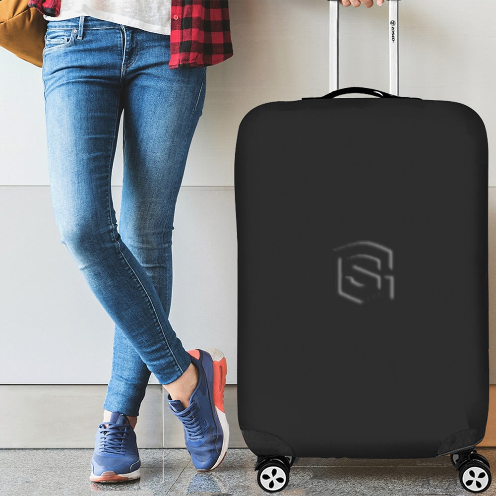 BLACK LUGGAGE COVER WITH BLACK LOGO Luggage Cover (Large Size) (26"-28")