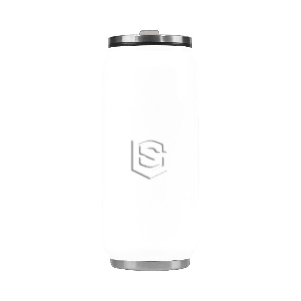 White Stainless Steel Vacuum Mug (13.7 OZ) with White Logo Stainless Steel Vacuum Mug (13.7 OZ)