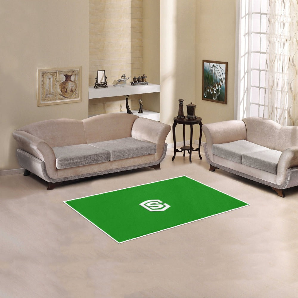 GREEN SMALL AREA RUG WITH WHITE LOGO Area Rug 2.6' x 1.7'