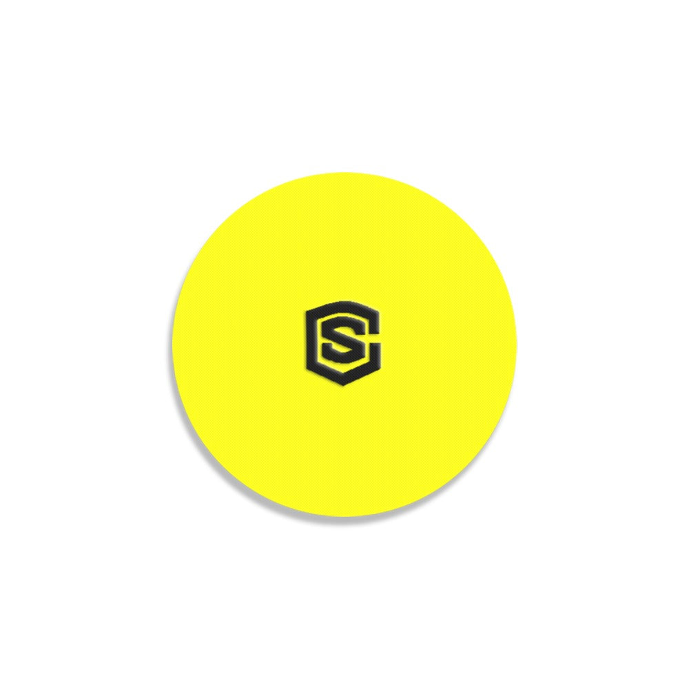 Yellow Round Coaster with Black Logo Round Coaster