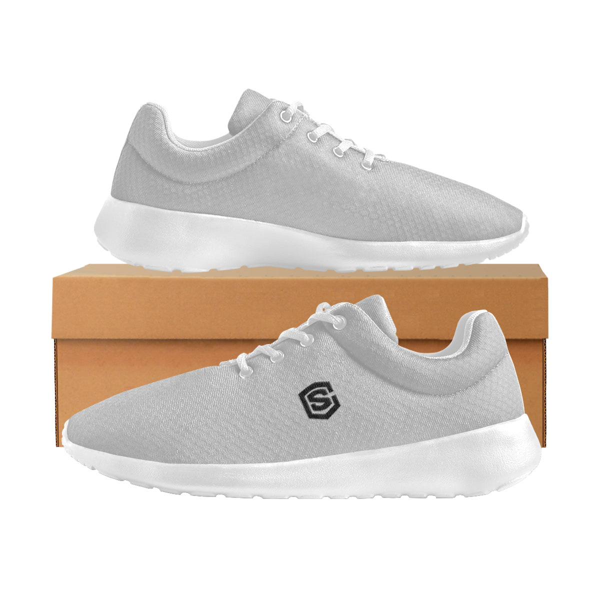 black logo Women's Athletic Shoes (Model 0200)