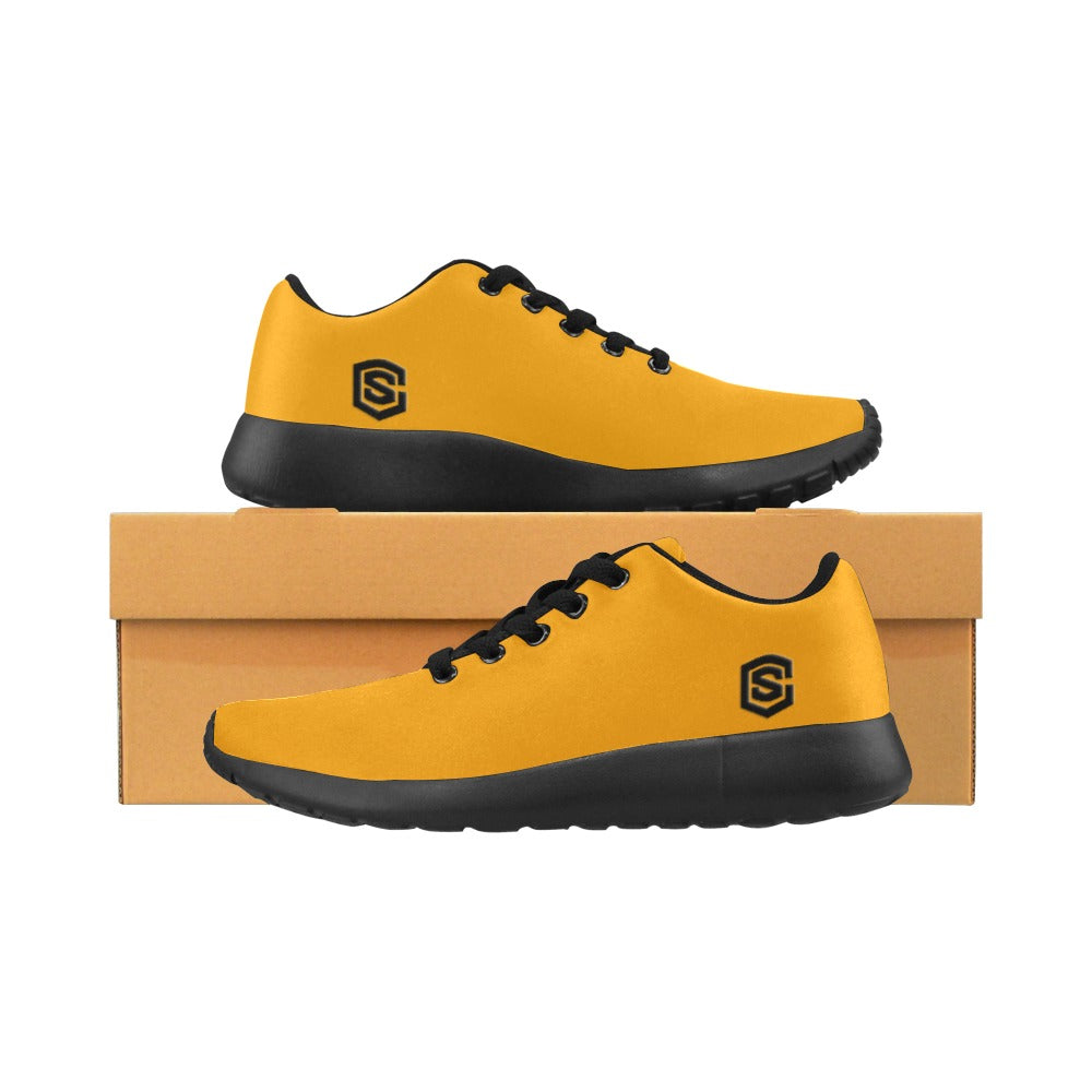 ORANGE KID SNEAKER WITH BLACK LOGO Kid's Sneakers (Little Kid / Big Kid) (Model020)