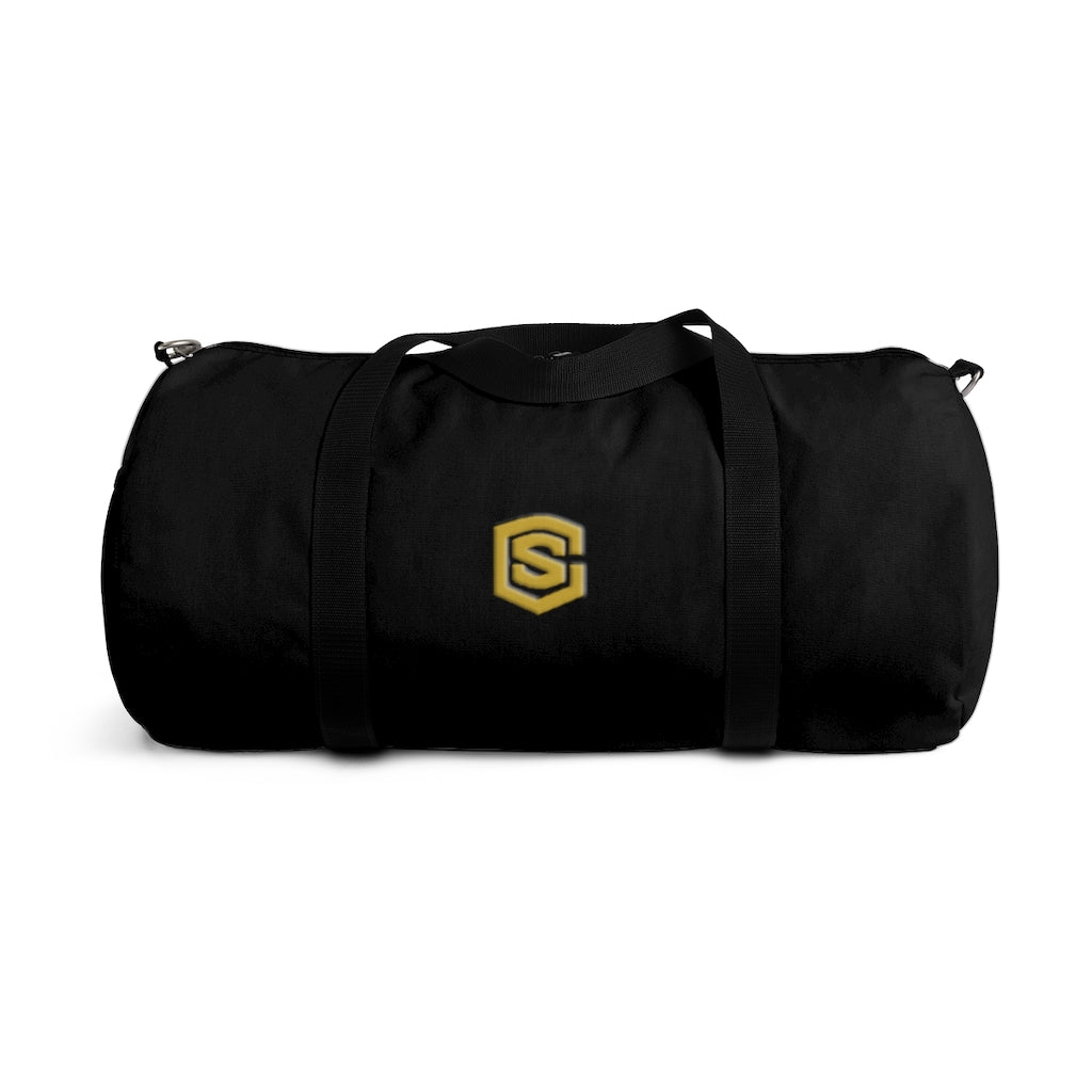 Black Duffel Bag Gold Logo