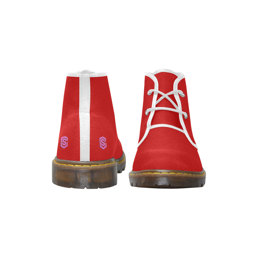 pink Men's Canvas Chukka Boots (Model 2402-1)