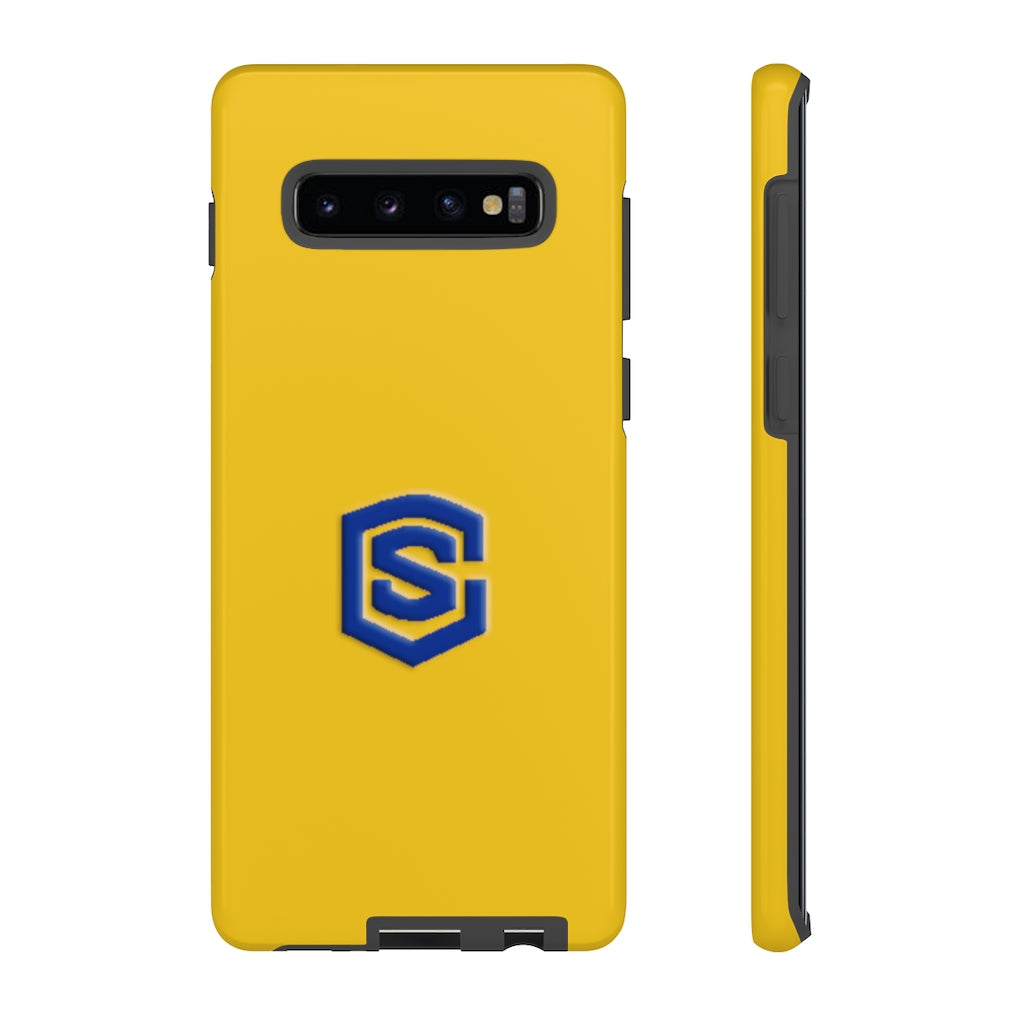 Yellow Tough Cases Blue Logo
