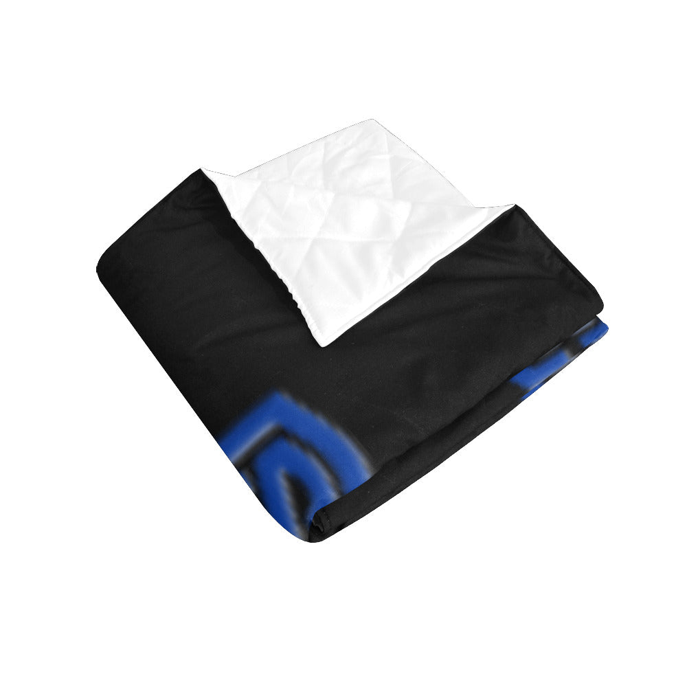 Black Custom Quilt Blue Logo Custom Quilt 50" x 60"