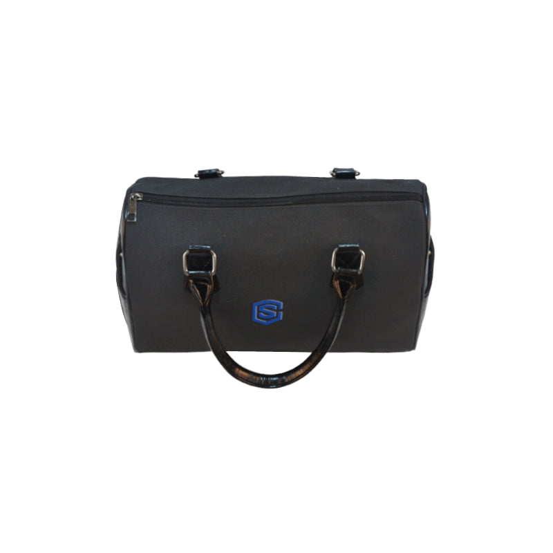 BLACK HANDBAG blue logo Boston Handbag (Model 1621)