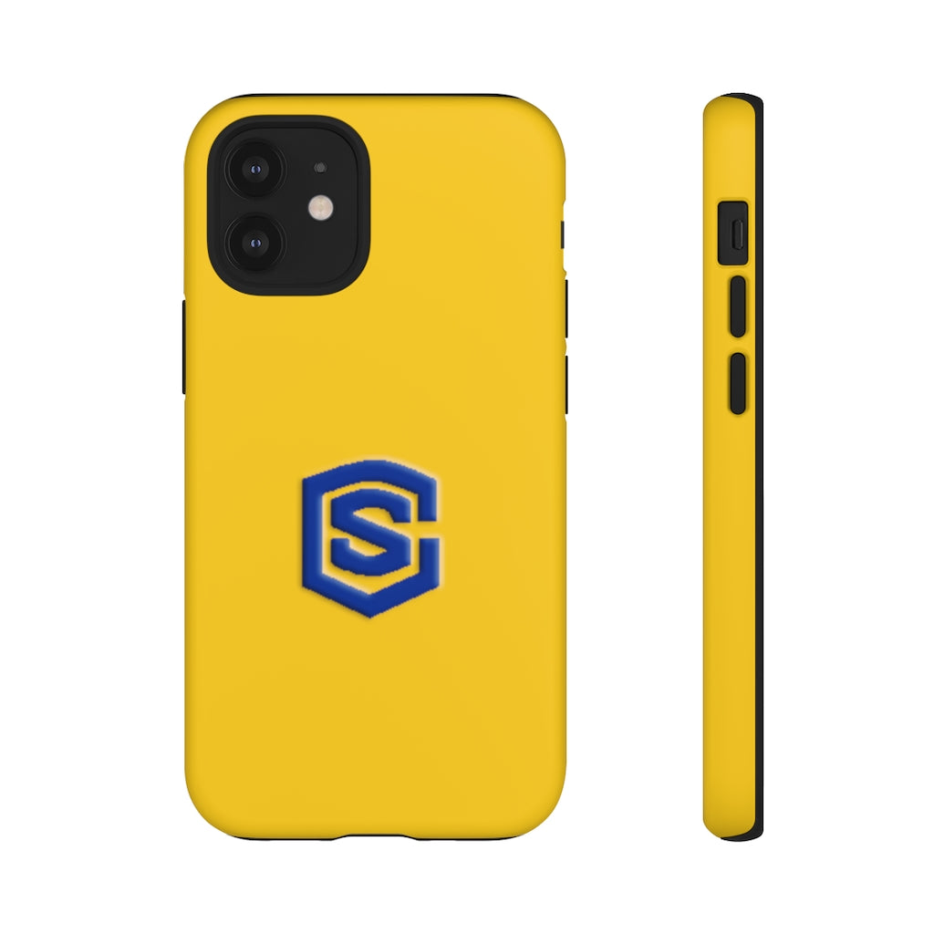 Yellow Tough Cases Blue Logo