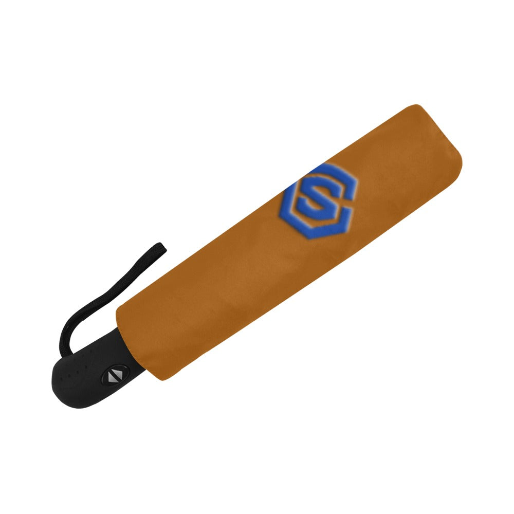 Brown Anti-UV Automatic Umbrella With Blue Logo Anti-UV Automatic Umbrella(Outside Printing)(Model U09)