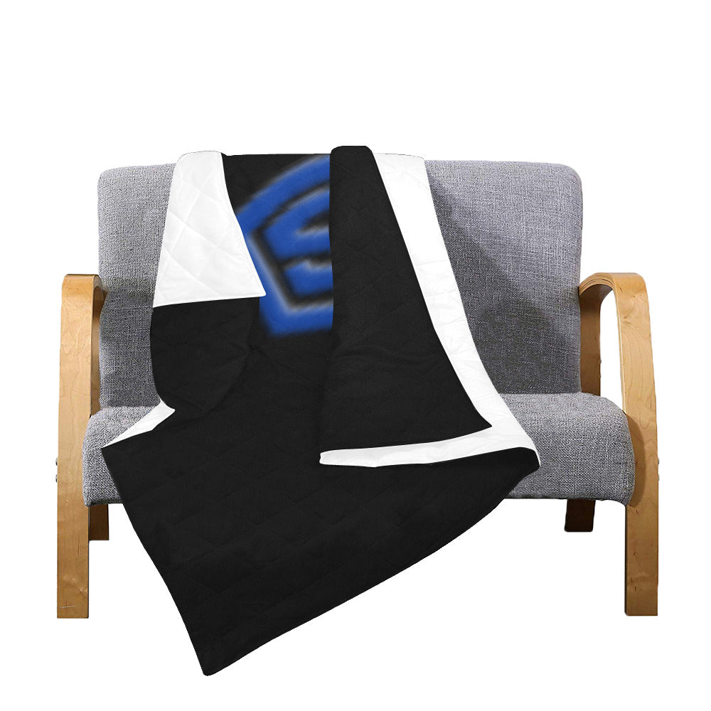 Black Custom Quilt Blue Logo Custom Quilt 50" x 60"