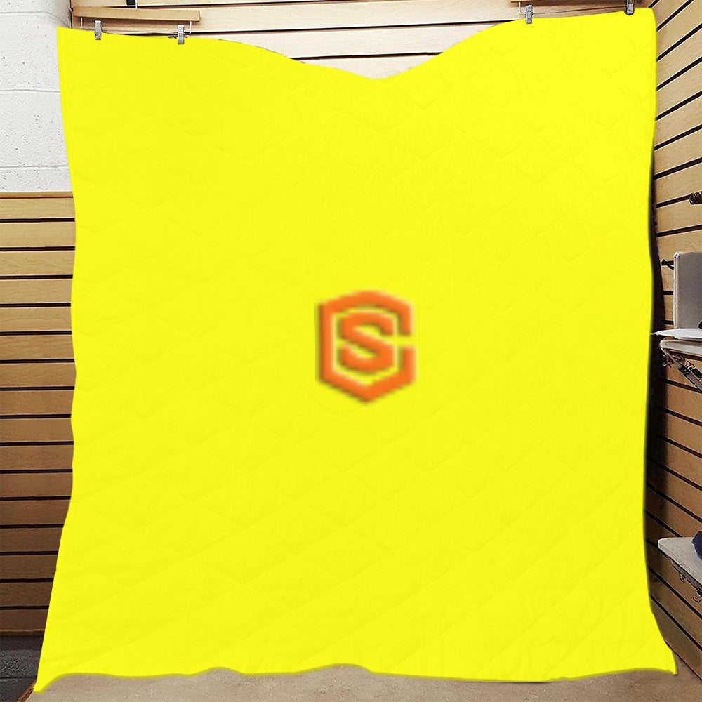 YELLOW CUSTOM QUILT ORANGE LOGO Custom Quilt  70" x 80"