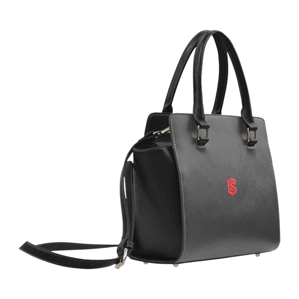 BLACK CLASSIC SHOULDER HANDBAG red logo Classic Shoulder Handbag (Model 1653)