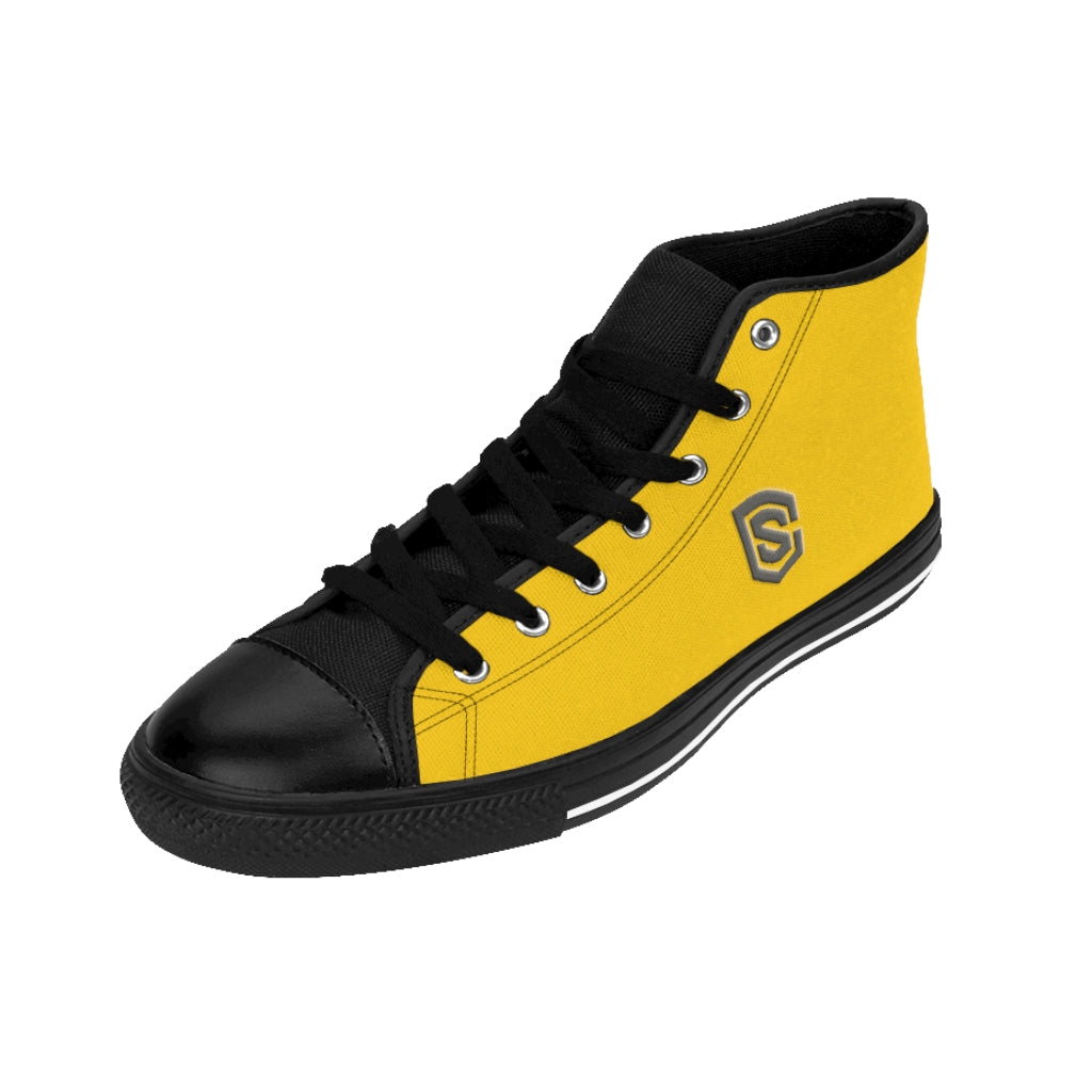 yellow Men's High-top Sneakers Silver logo