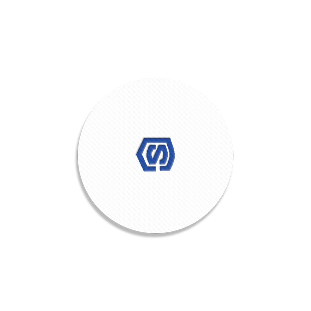 Black Round Coaster with Blue Logo Round Coaster