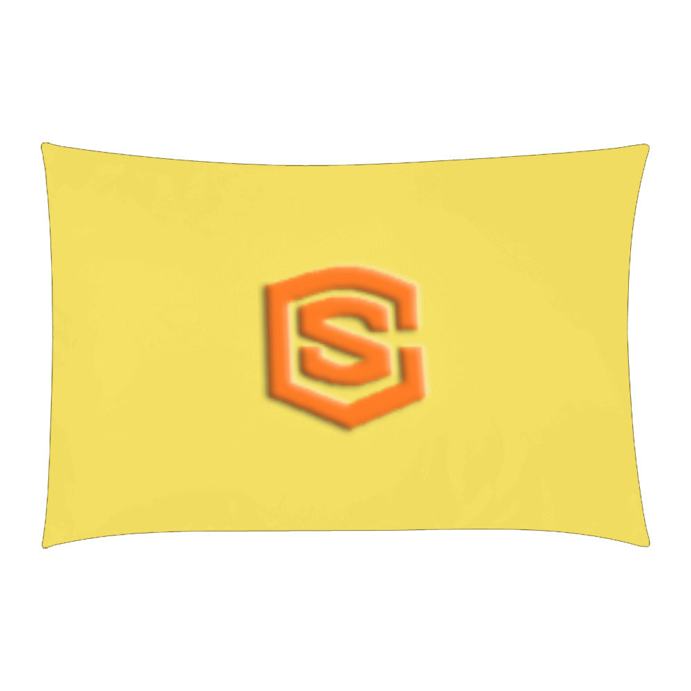 Yellow Duvet Cover Orange Logo 3-Piece Bedding Set (1 Duvet Cover 86"x70"; 2 Pillowcases 20"x30")(One Side)
