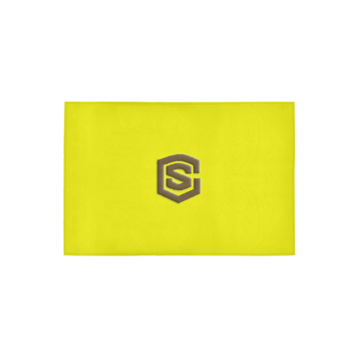 Yellow Doormat 24" x 16" (Sponge Material) with Brown Logo Doormat 24" x 16" (Sponge Material)