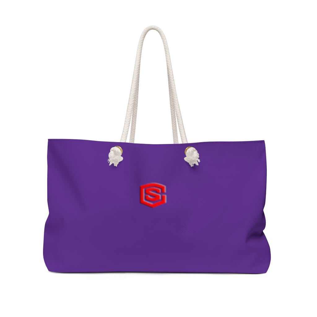 Purple Weekender Bag Red Logo