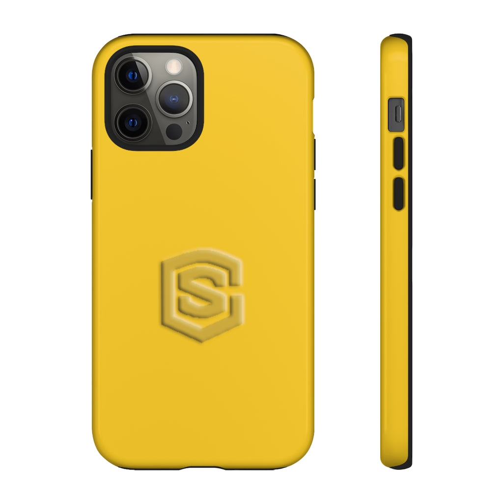Yellow Tough Cases Gold Logo