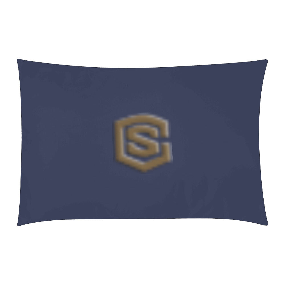 Blue Duvet Cover Brown Logo 3-Piece Bedding Set (1 Duvet Cover 86"x70"; 2 Pillowcases 20"x30")(One Side)