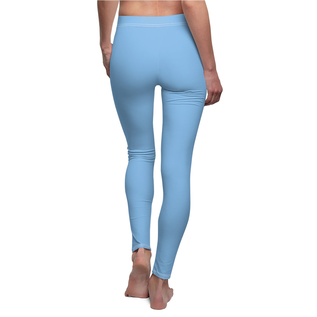 Blue Women's Cut & Sew Casual Leggings Pink logo