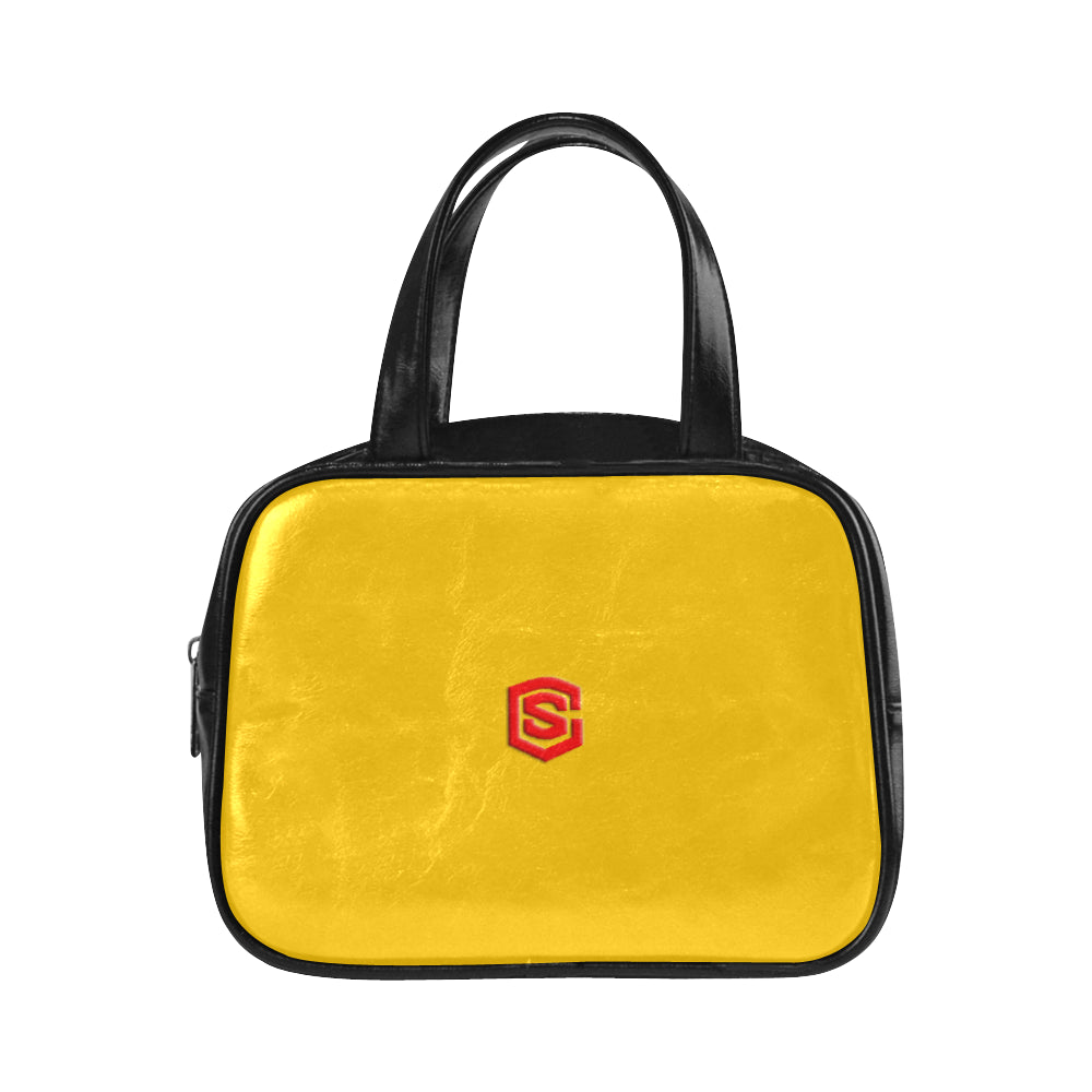 ORANGE LEATHER TOP HANDLE HANDBAG red logo Leather Top Handle Handbag (Model 1662)