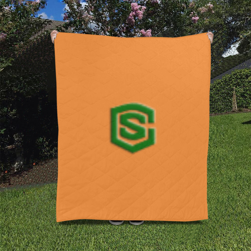 Orange Custom Quilt Yellow Logo Custom Quilt 50" x 60"