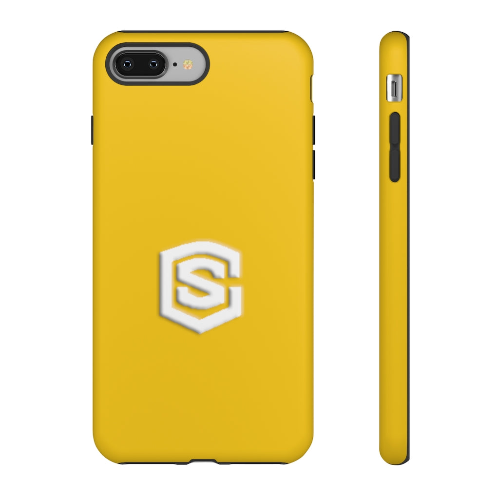 Yellow Tough Cases White Logo