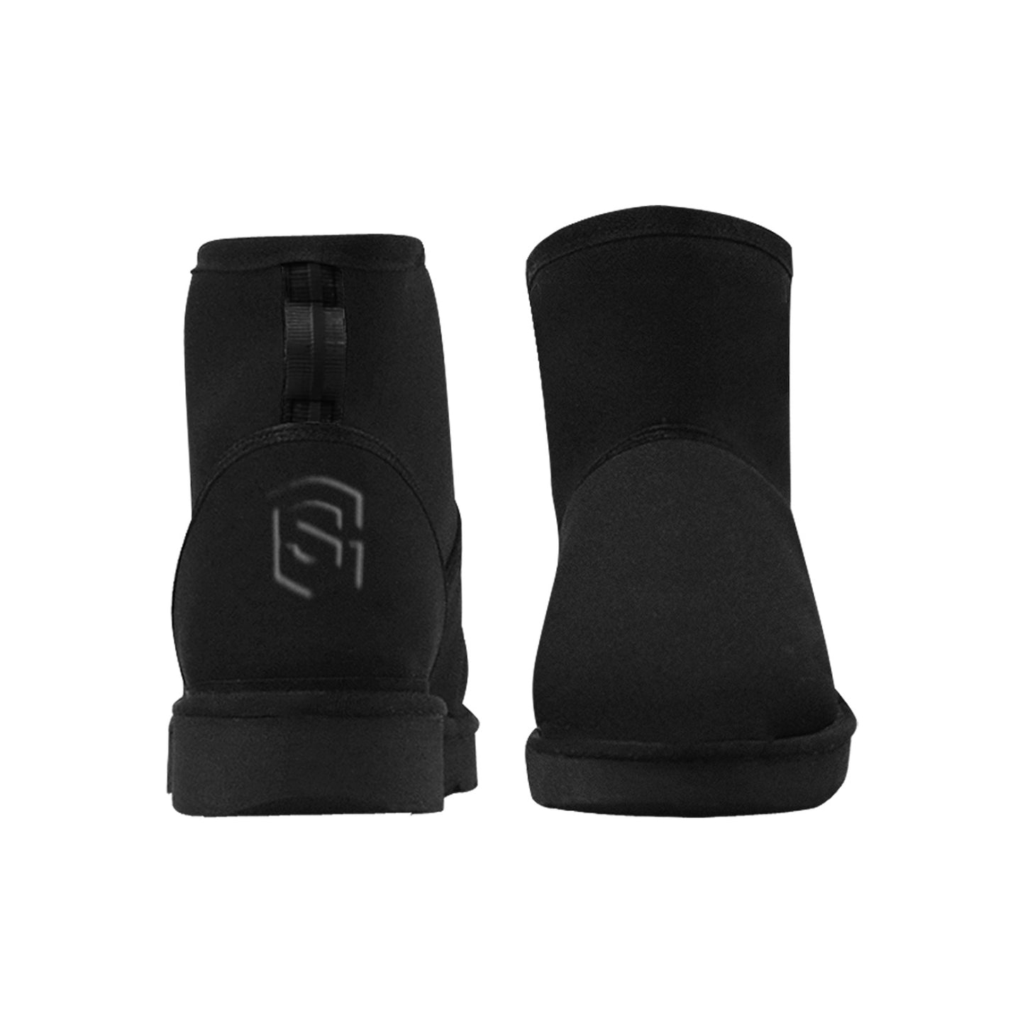 BLACK Low Top Men's Snow Boots WITH BLUE LOGO Low Top Men's Snow Boots (Model 049)