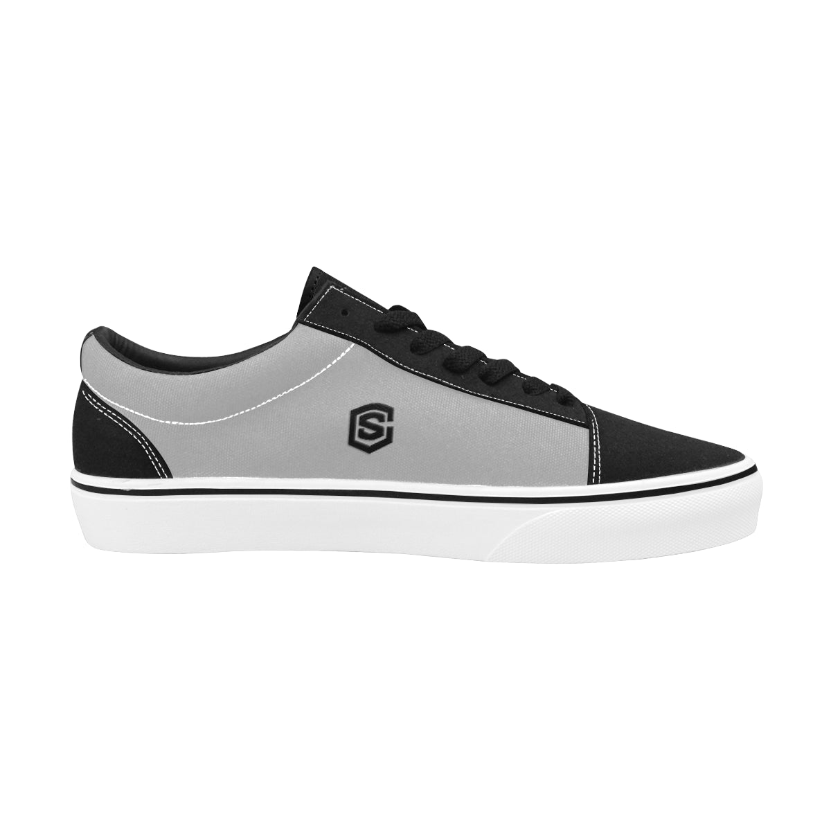 black logo Men's Low Top Skateboarding Shoes (Model E001-2)