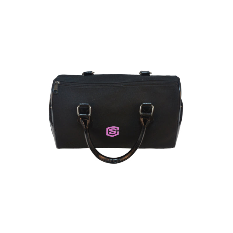 BLACK HANDBAG pink logo Boston Handbag (Model 1621)