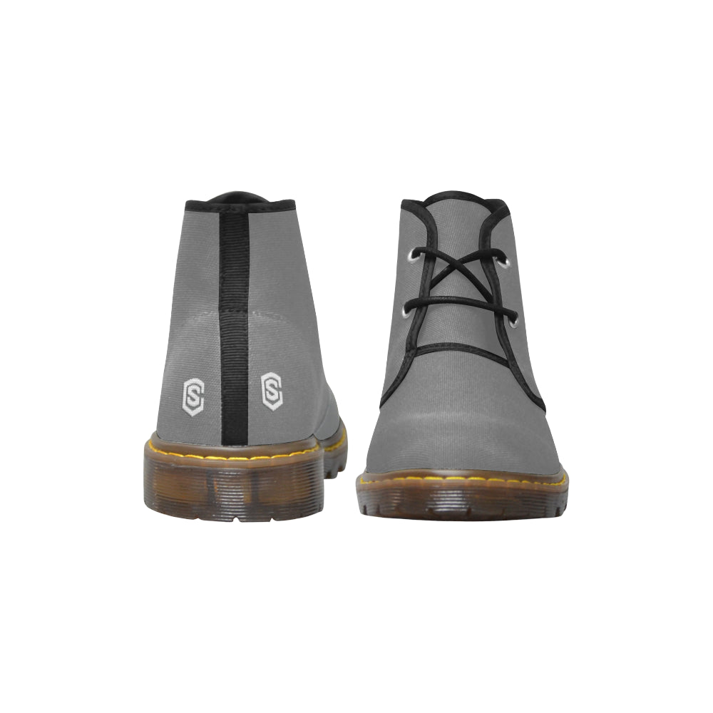 white logo Women's Canvas Chukka Boots (Model 2402-1)