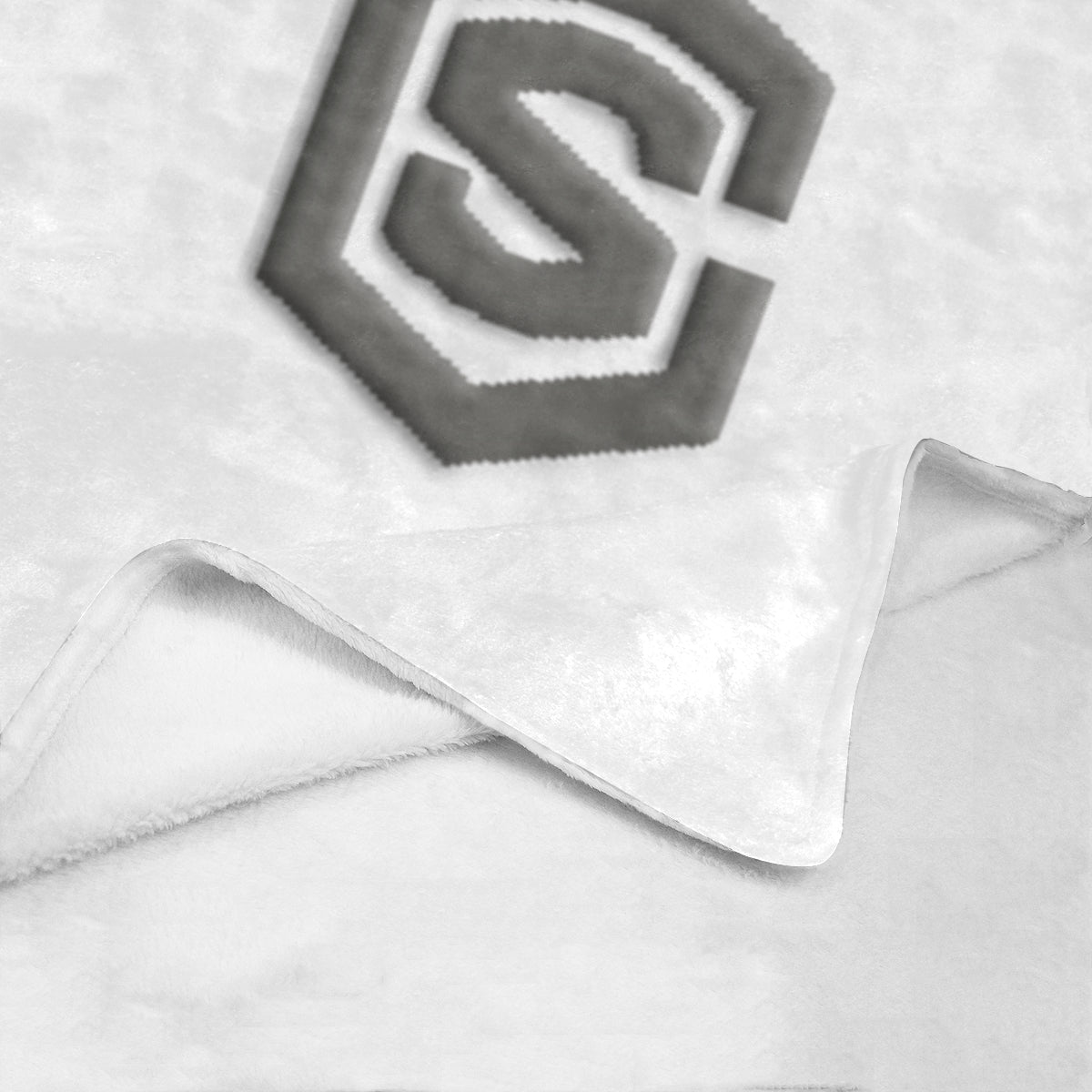 White Ultra-Soft Micro Fleece Blanket with Gray Logo Ultra-Soft Micro Fleece Blanket 30"x40"