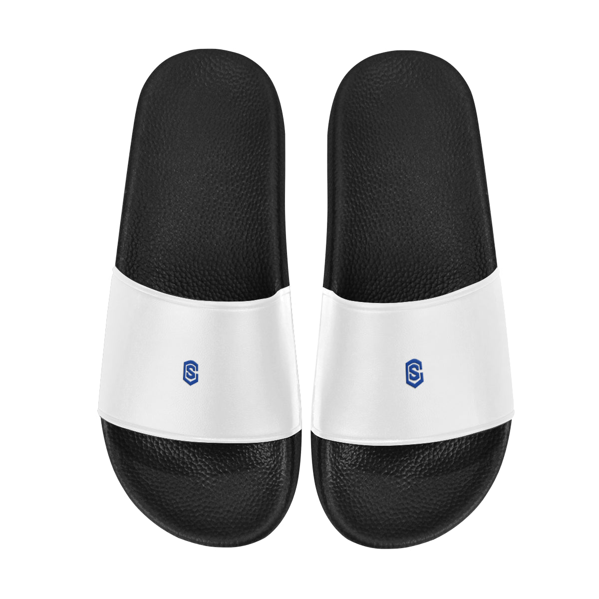 blue logo Women's Slide Sandals (Model 057)