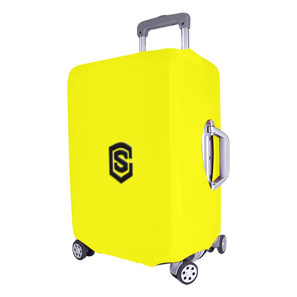 YELLOW LUGGAGE COVER WITH BLACK LOGO Luggage Cover (Large Size) (26"-28")