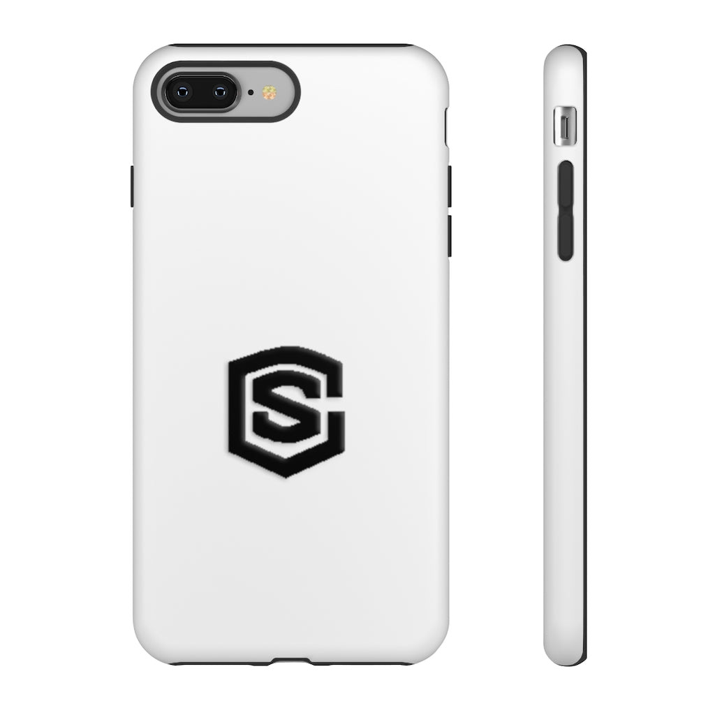 White Tough Cases Black Logo