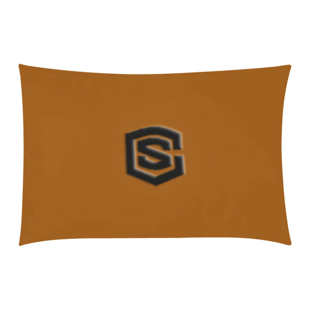 Brown 3-Piece Bedding Set (1 Duvet Cover 86"x70"; 2 Pillowcases 20"x30")(One Side) wtih Black Logo 3-Piece Bedding Set (1 Duvet Cover 86"x70"; 2 Pillowcases 20"x30")(One Side)