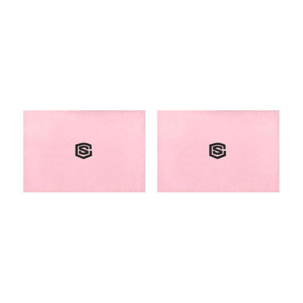 Pink Placemats 12" x 18" With Black Logo Placemats 12" x 18" (Set of 2)