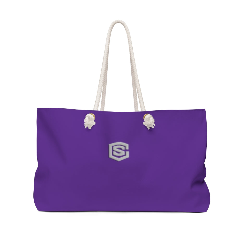 Purple Weekender Bag Silver Logo