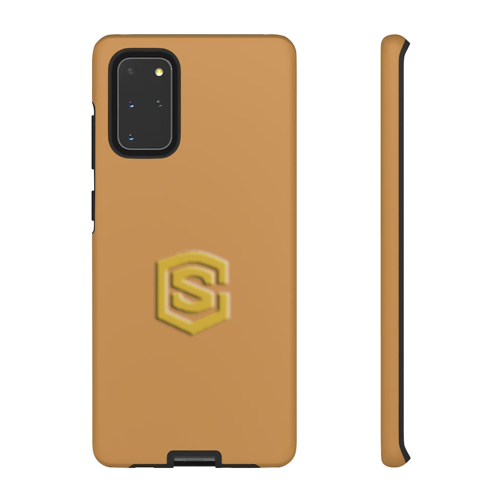Light Brown Tough Cases Gold Logo