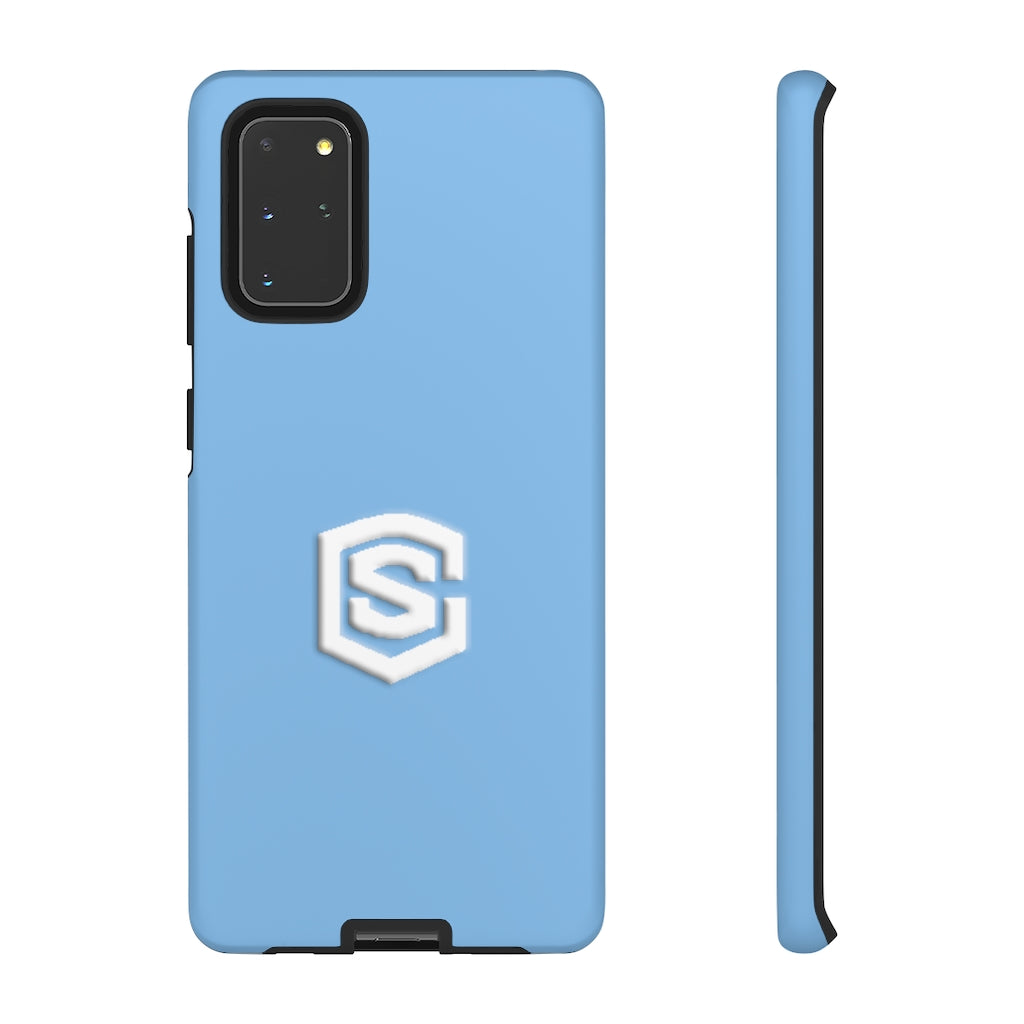 Light Blue Tough Cases White Logo