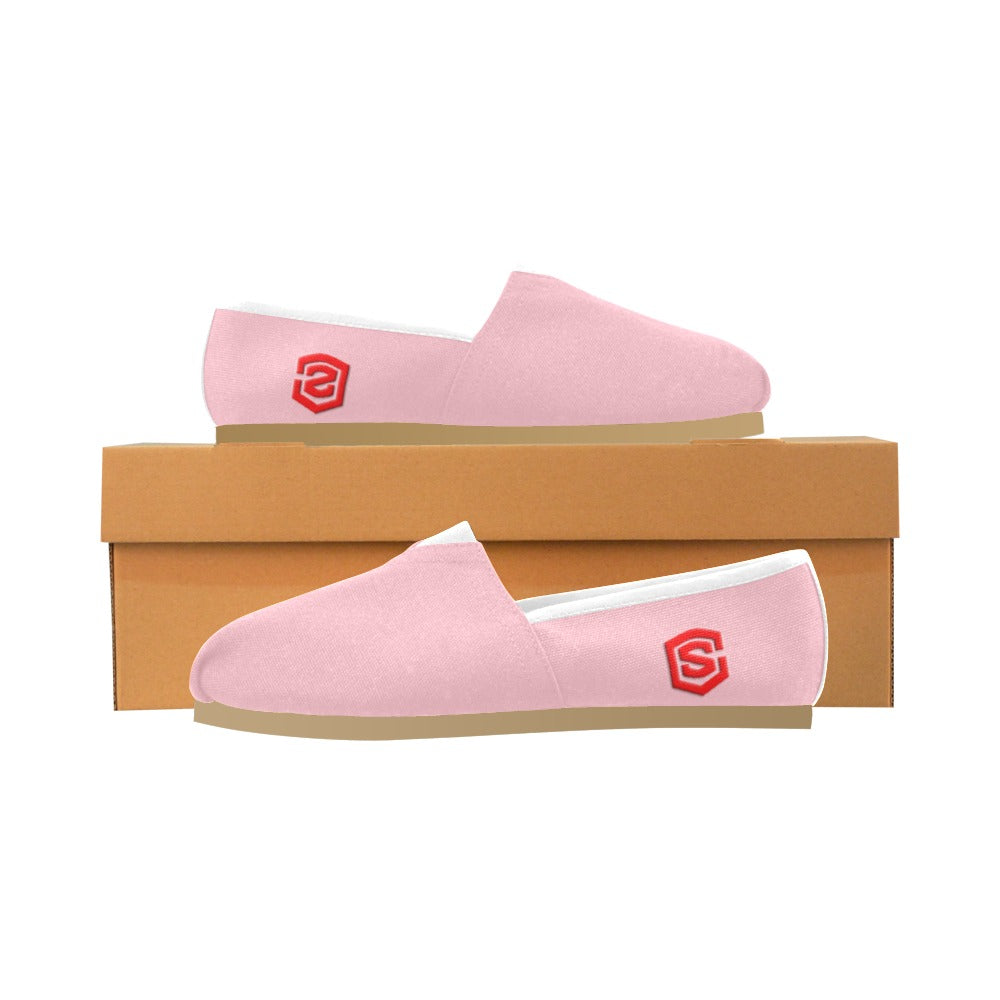 PINK casual shoes for women WITH RED LOGO Casual Canvas Women's Shoes (Model 004) (Designs are mirrored)
