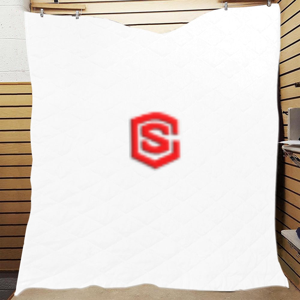 WHITE CUSTOM QUILT RED LOGO Custom Quilt 70" x 80"