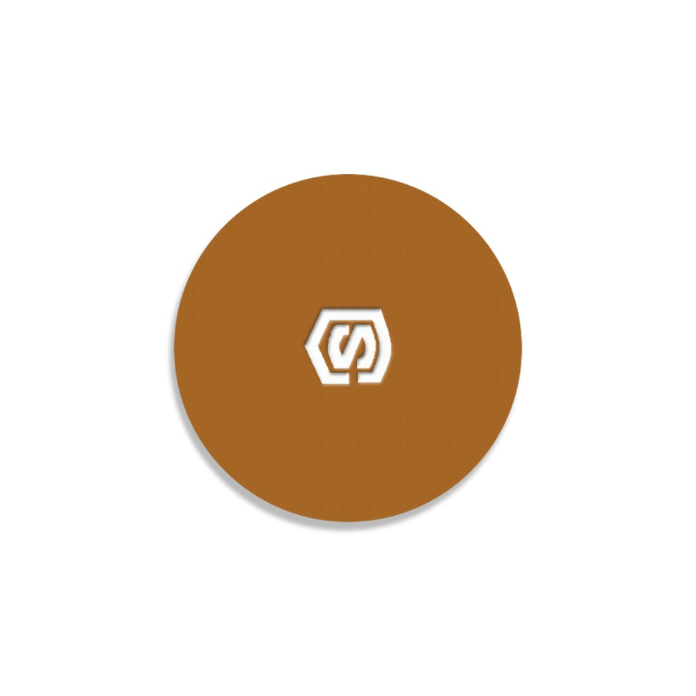 Brown Round Coaster with White Logo Round Coaster