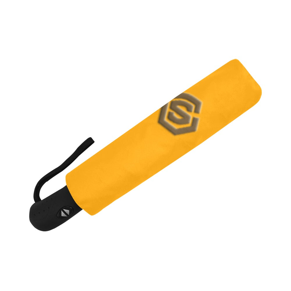 Orange Anti-UV Automatic Umbrella With Brown Logo Anti-UV Automatic Umbrella(Outside Printing)(Model U09)