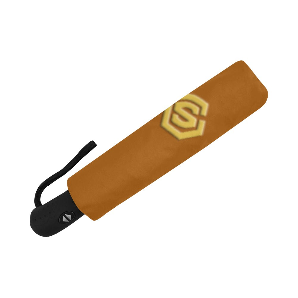 Brown Anti-UV Automatic Umbrella With Gold Logo Anti-UV Automatic Umbrella(Outside Printing)(Model U09)