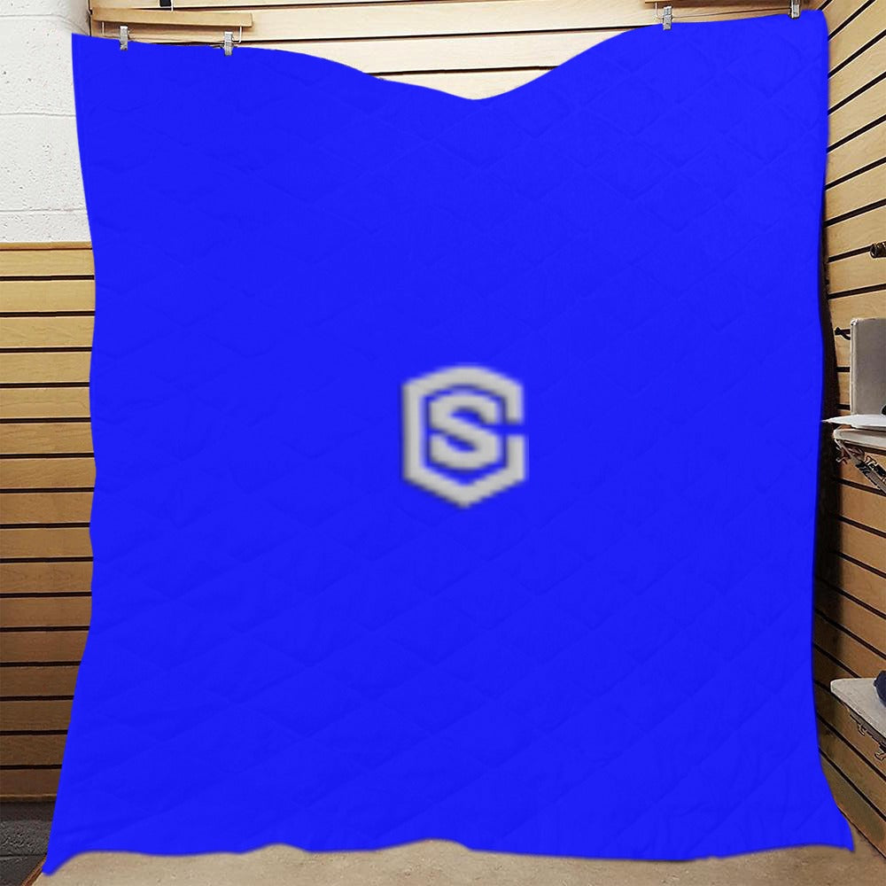 BLUE CISTOM QUILT RED LOGO Custom Quilt 70" x 80"