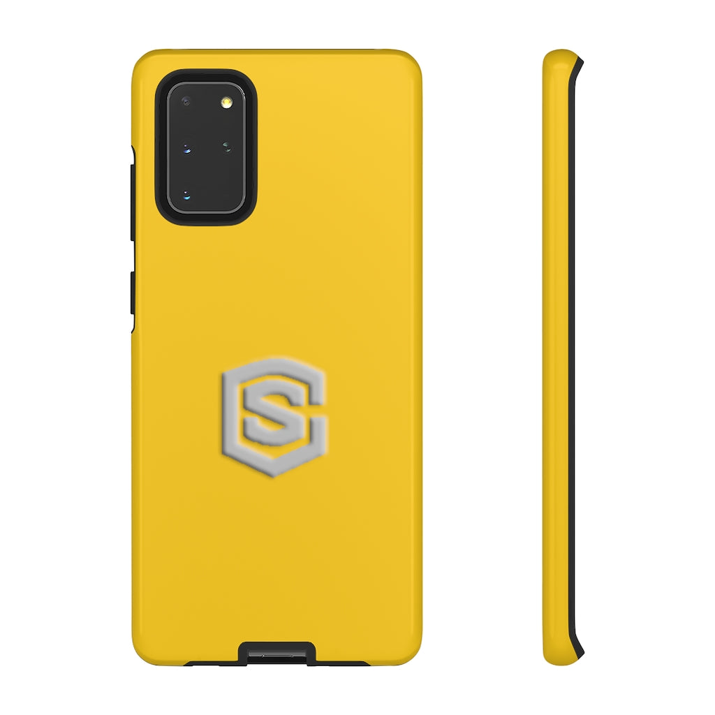 Yellow Tough Cases Silver Logo