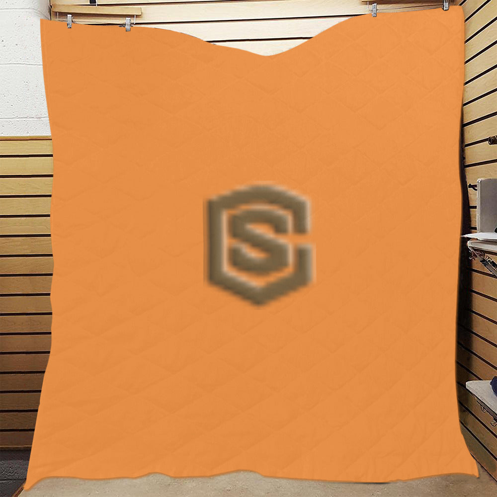 Orange Custom Quilt Brown Logo Custom Quilt 70" x 80"